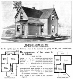 “Modern Home No. 115,” Sears “Kit” home, circa 1930