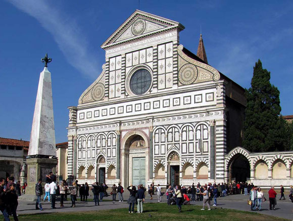 Basilica of Santa Maria Novella, Florence, Italy, by Leon Battista Alberti and Giorgio Vasari (photo by wanderfly)