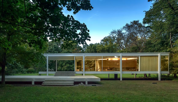 Farnsworth House, Plano, Illinois, by Mies van der Rohe (photo from wallpaper.com)